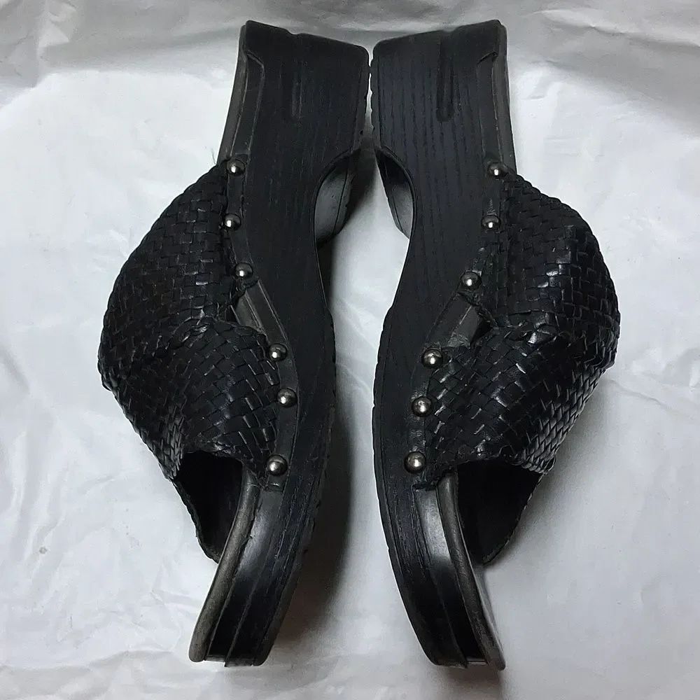 Dansko Black Woven Slide Sandals EU 43 US 11 Preowned - Picture 6 of 15